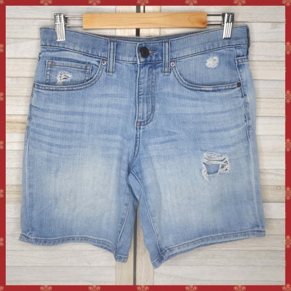 Banana Republic Premium Denim 25 Regular Blue Boyfriend Shorts Roll Up
